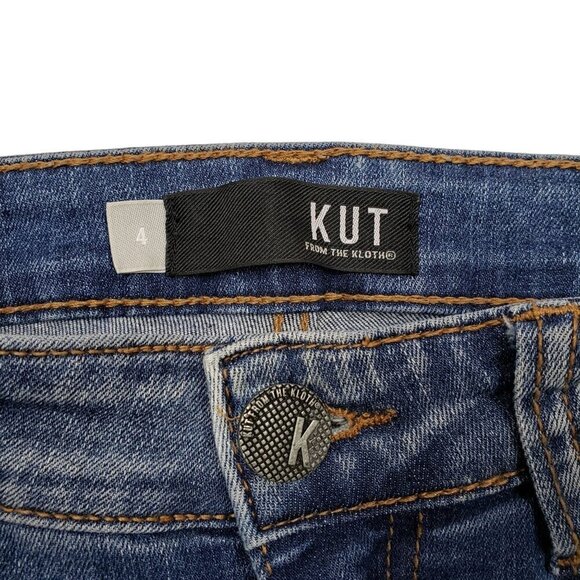 Kut from the Kloth Connie Ankle Skinny Jeans Womens 4 Distressed Mid Rise - Picture 4 of 9